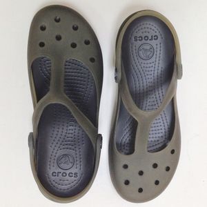 Women's Translucent Camo-Green Crocs Shoes, Size 6